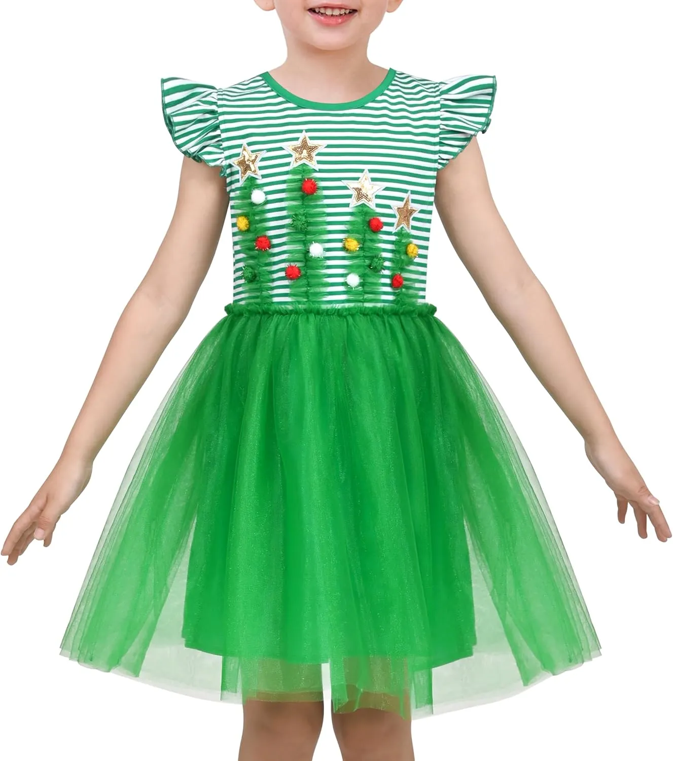 Sunny Fashion Girls Dress Pink Sequin Wedding Hi-Low Tulle Skirt Tutu Flutter Sleeve