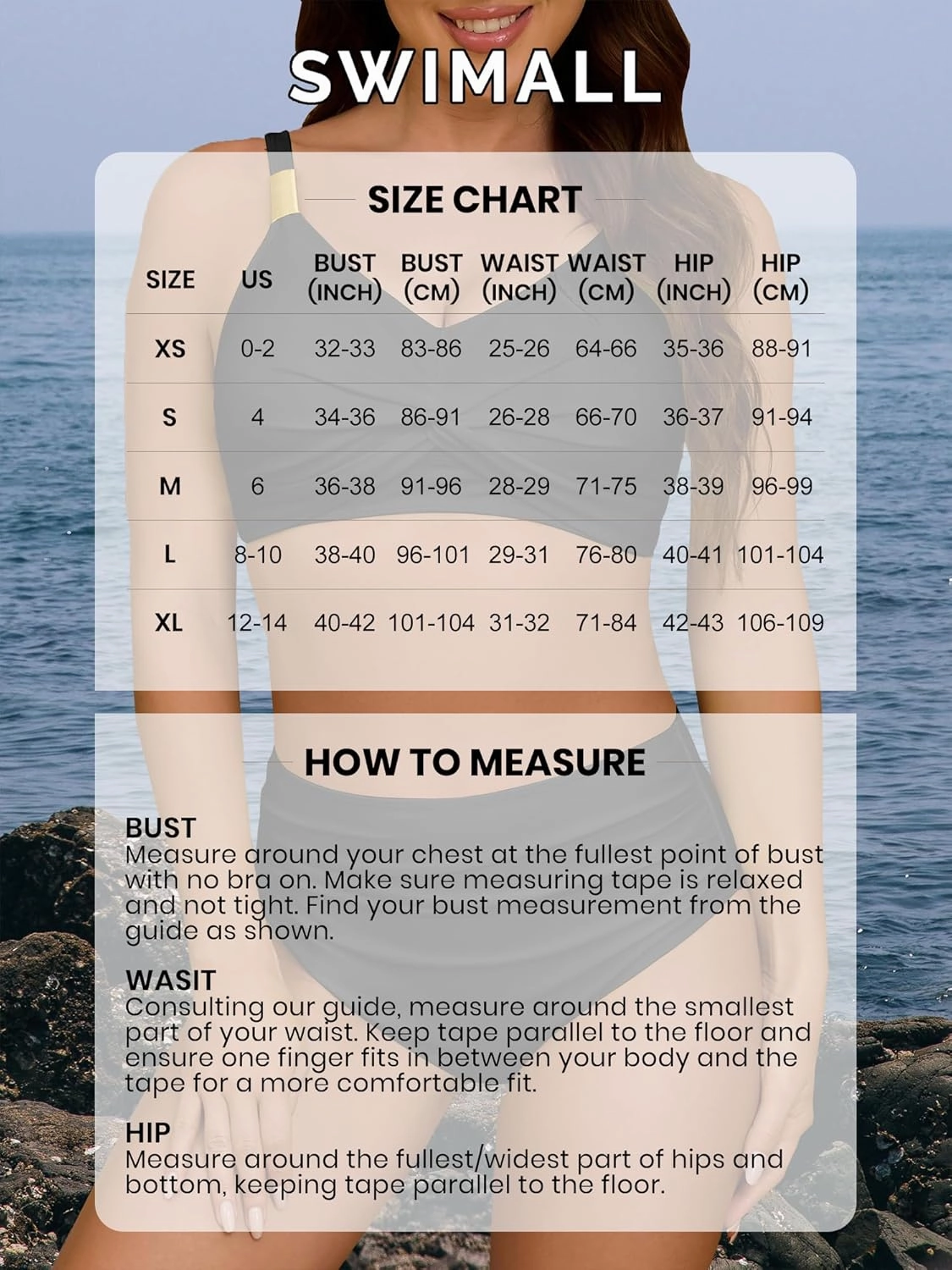 swimall Womens High Waisted Bikini Sets Two Piece Swimsuit Twist Front Modest Tummy Control Bathing Suits