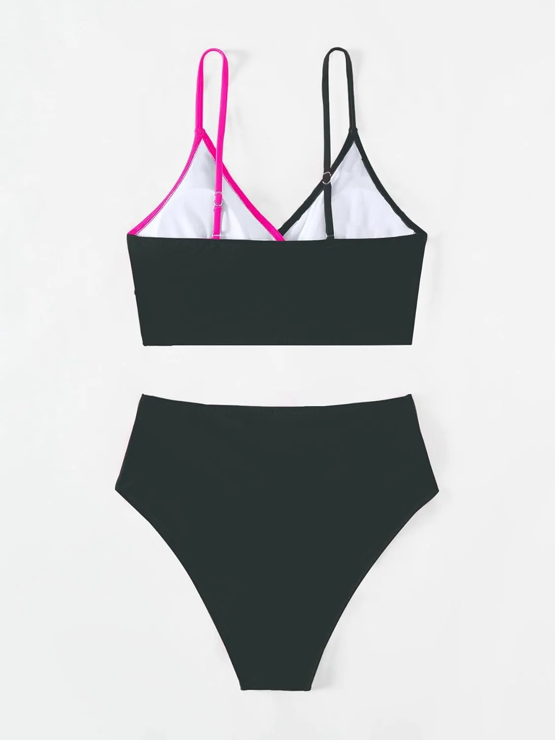Tainehs Women's Bikini Sets Two Piece Swimsuit V Neck Twist Front V Cut Bottom Bathing Suit