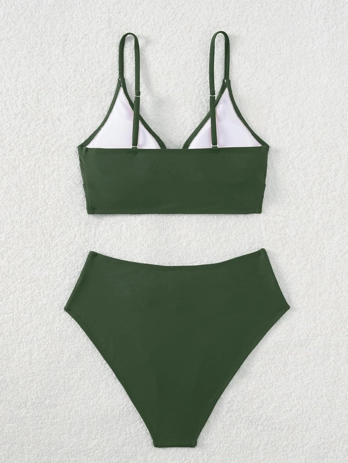 Tainehs Women's Bikini Sets Two Piece Swimsuit V Neck Twist Front V Cut Bottom Bathing Suit
