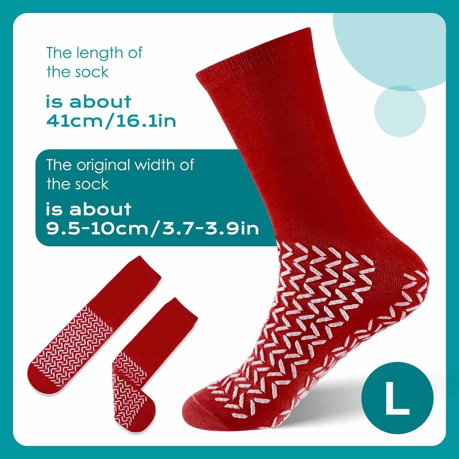 Taiyin 6 Pair Double Sided Tread Non Slip Socks Hospital Socks Slip Stopping Safety Fall Prevention for Bariatric