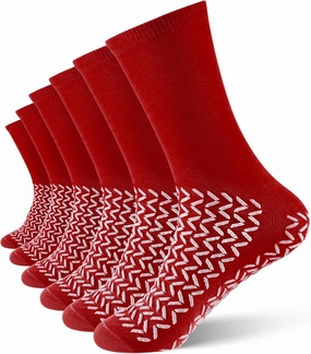 Taiyin 6 Pair Double Sided Tread Non Slip Socks Hospital Socks Slip Stopping Safety Fall Prevention for Bariatric