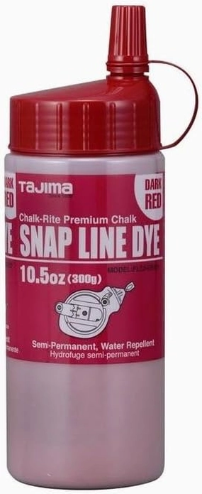 Tajima PLC3-DR300 Snap-Line Dye Chalk, Semi-Permanent - Dark Red, 10.5 oz (300 g)