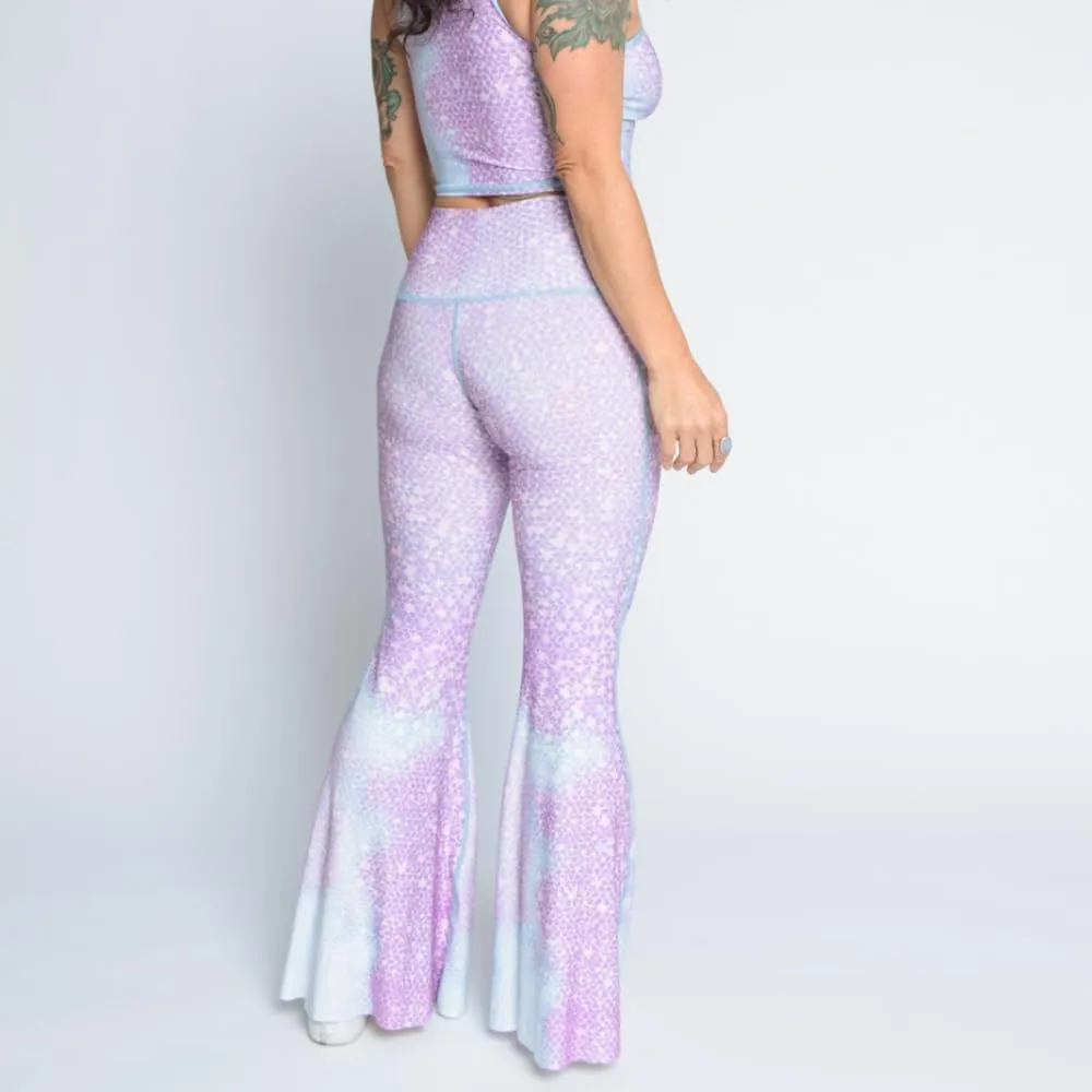 teeki Crop Bell Bottom Pant for Women High-Waist Stretchy Flare Bell Bottoms Premium Athletic Pants Retro 70s