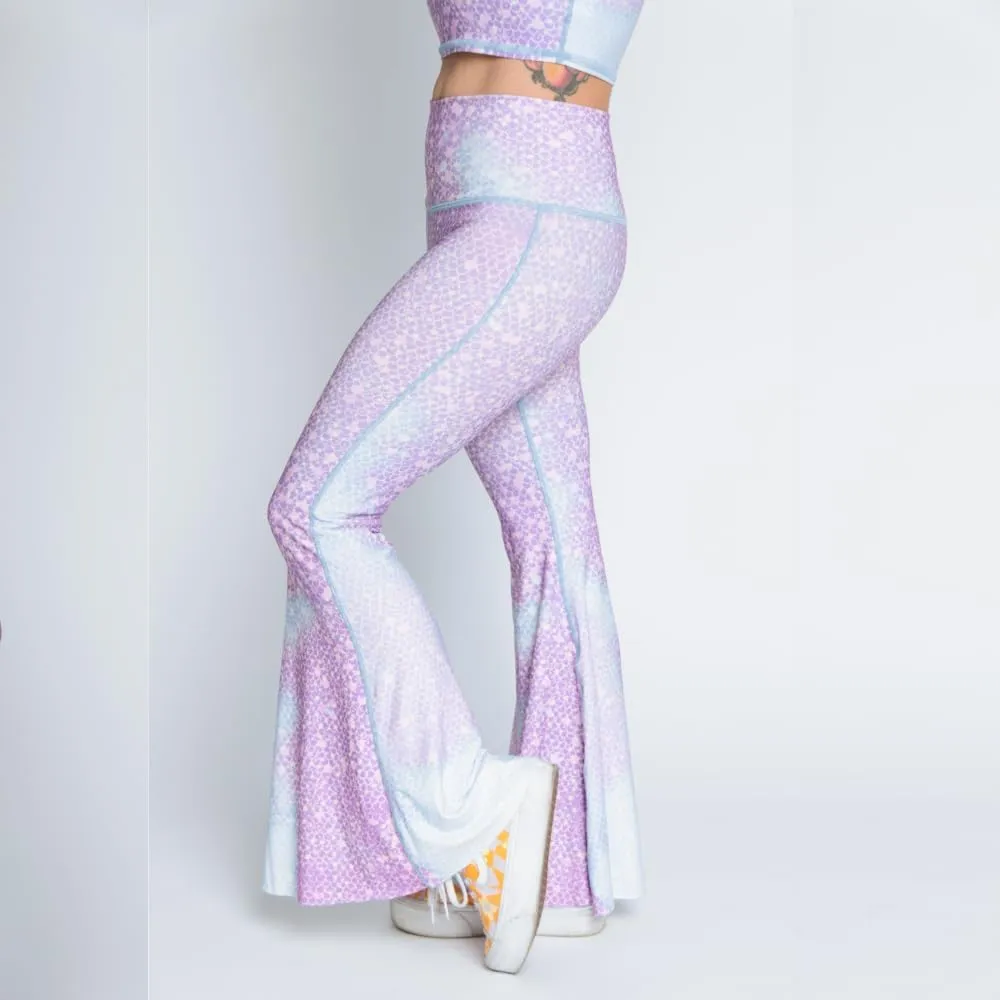 teeki Crop Bell Bottom Pant for Women High-Waist Stretchy Flare Bell Bottoms Premium Athletic Pants Retro 70s