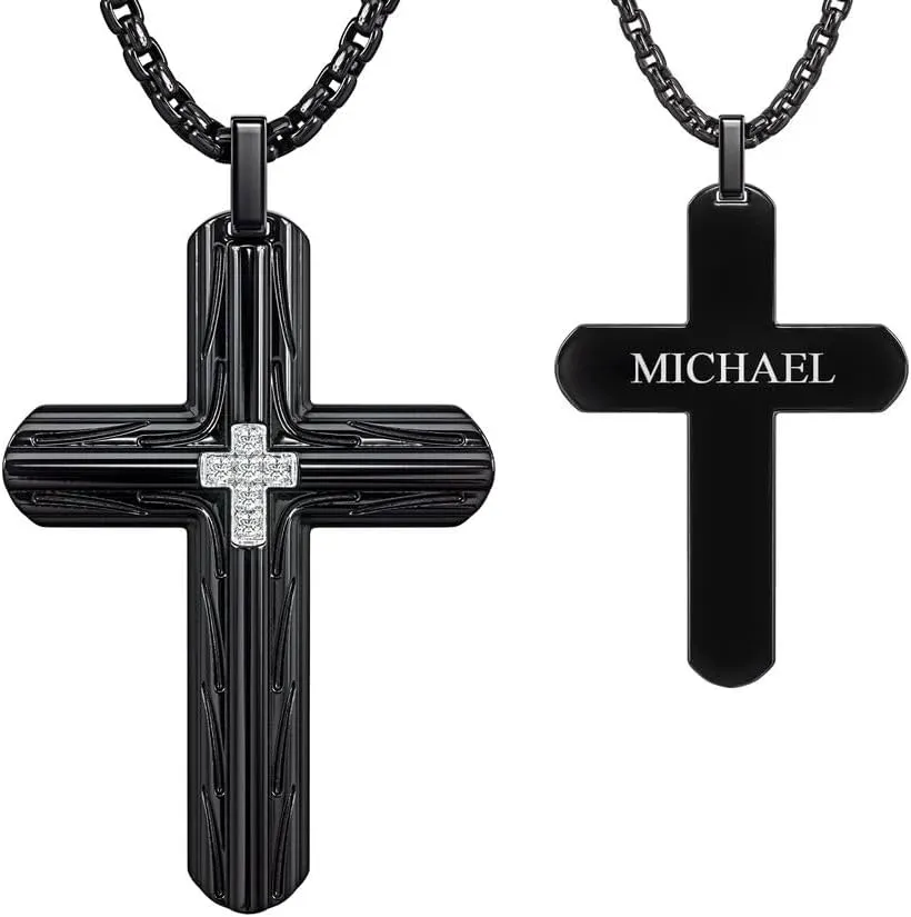 The Danbury Mint Black Ice Diamond Cross Pendant #10174-0033