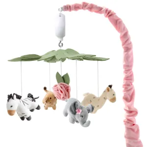 The Peanutshell Crib Mobile for Girls - Soft Pink Musical Baby Crib Mobile with 12 Lullabies, Cute Animal Baby Wildest Dreams Wildest Dreams Nursery Decor