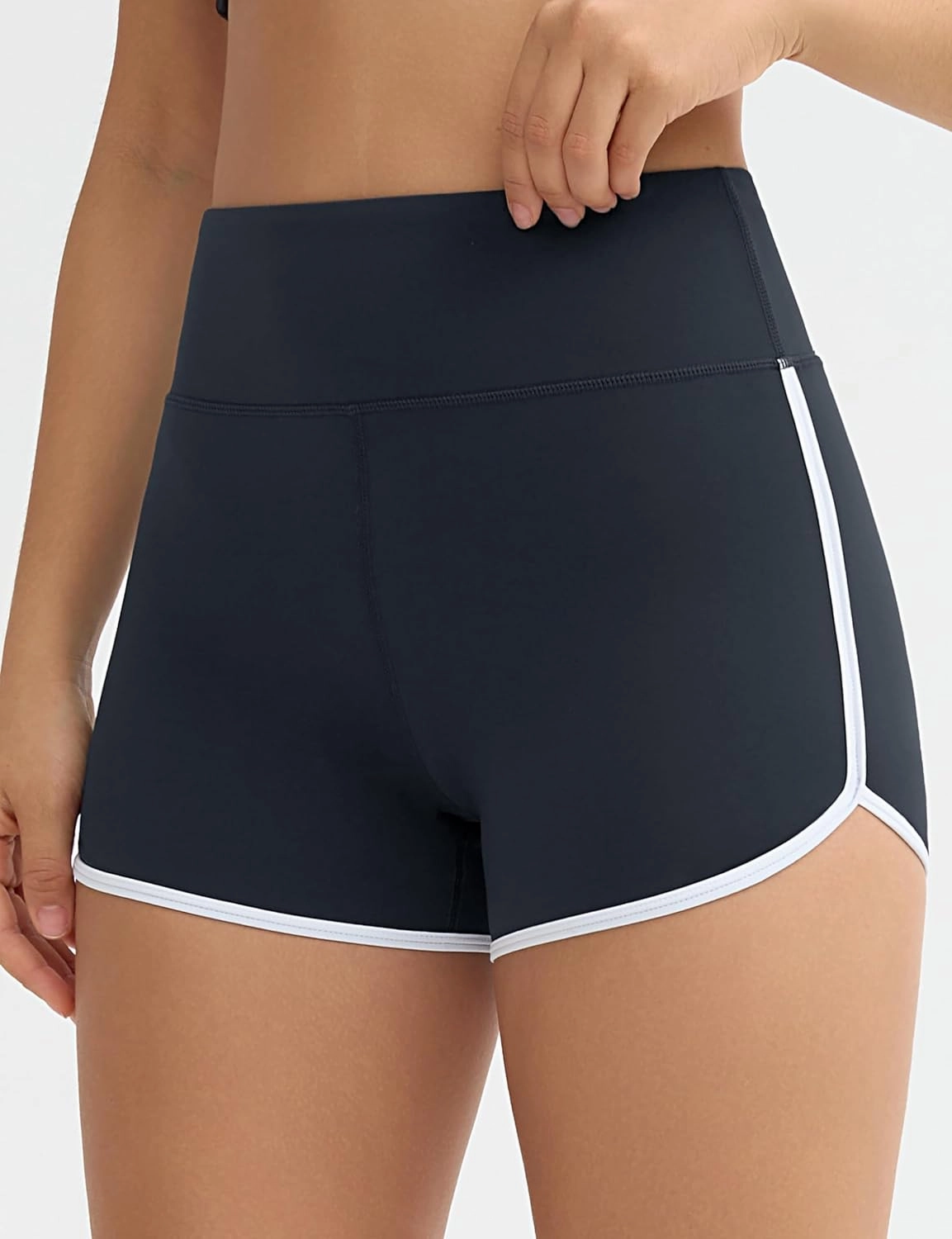 THE GYM PEOPLE Women's High Waist Workout Shorts Breathable Dolphin Split Elastic Lounge Yoga Shorts