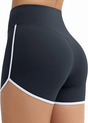 THE GYM PEOPLE Women's High Waist Workout Shorts Breathable Dolphin Split Elastic Lounge Yoga Shorts