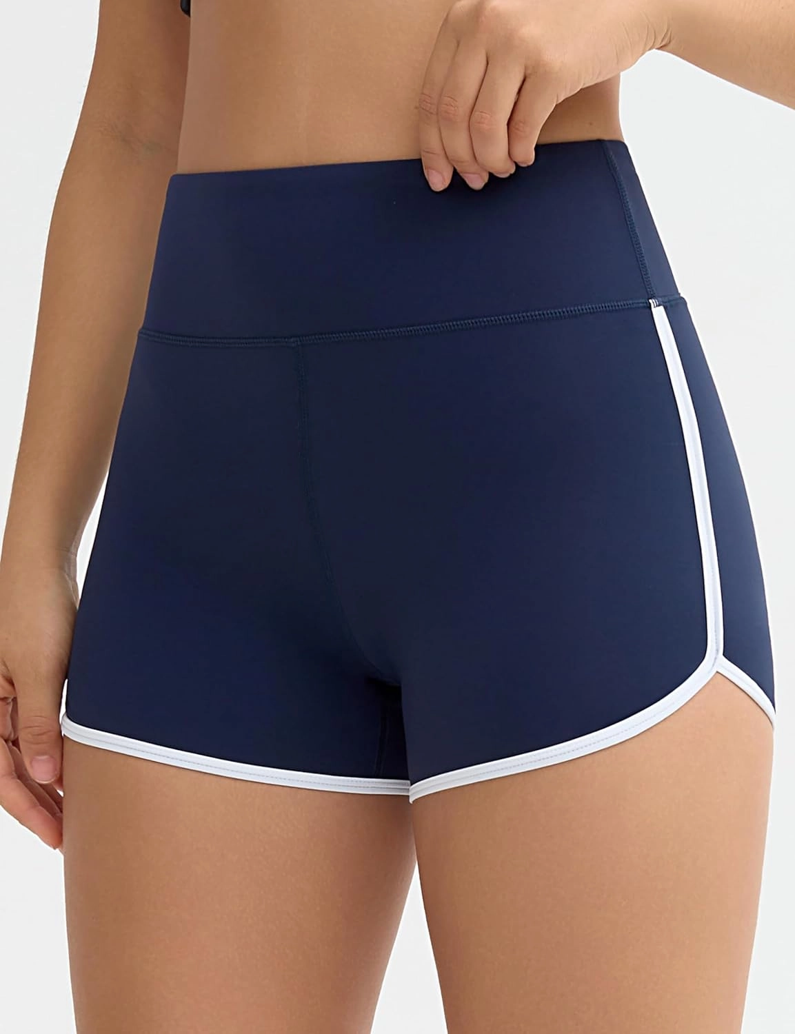 THE GYM PEOPLE Women's High Waist Workout Shorts Breathable Dolphin Split Elastic Lounge Yoga Shorts