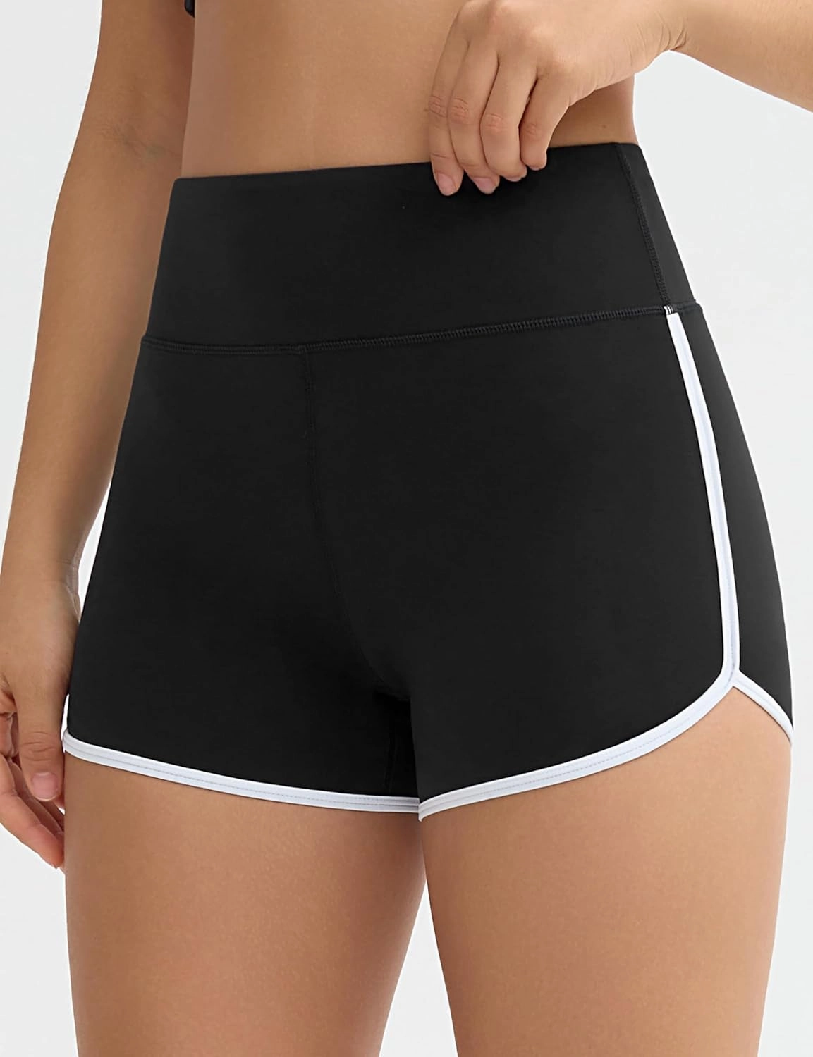 THE GYM PEOPLE Women's High Waist Workout Shorts Breathable Dolphin Split Elastic Lounge Yoga Shorts
