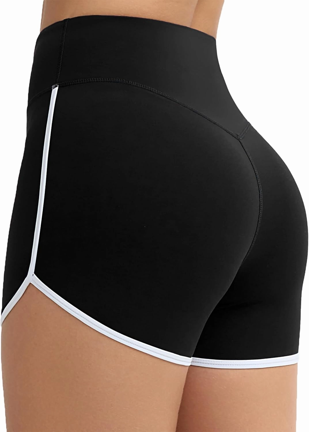 THE GYM PEOPLE Women's High Waist Workout Shorts Breathable Dolphin Split Elastic Lounge Yoga Shorts