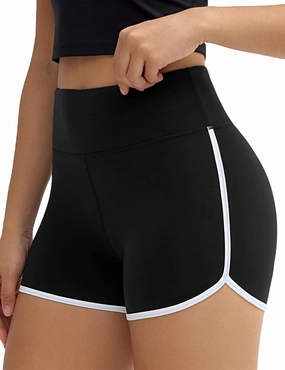 THE GYM PEOPLE Women's High Waist Workout Shorts Breathable Dolphin Split Elastic Lounge Yoga Shorts