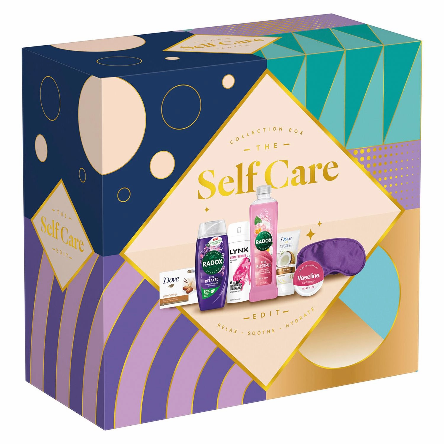 The Self Care Collection Box 6pcs Multi-Branded Gift Set for Her with Eye Mask