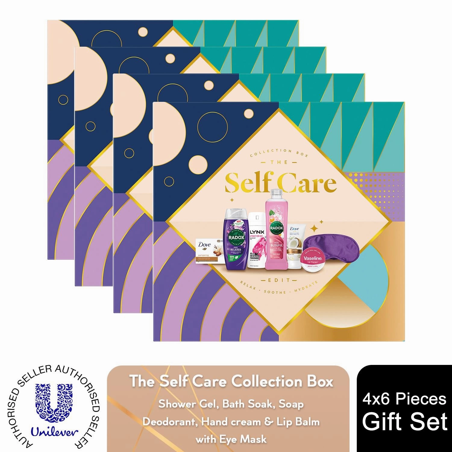 The Self Care Collection Box 6pcs Multi-Branded Gift Set for Her with Eye Mask