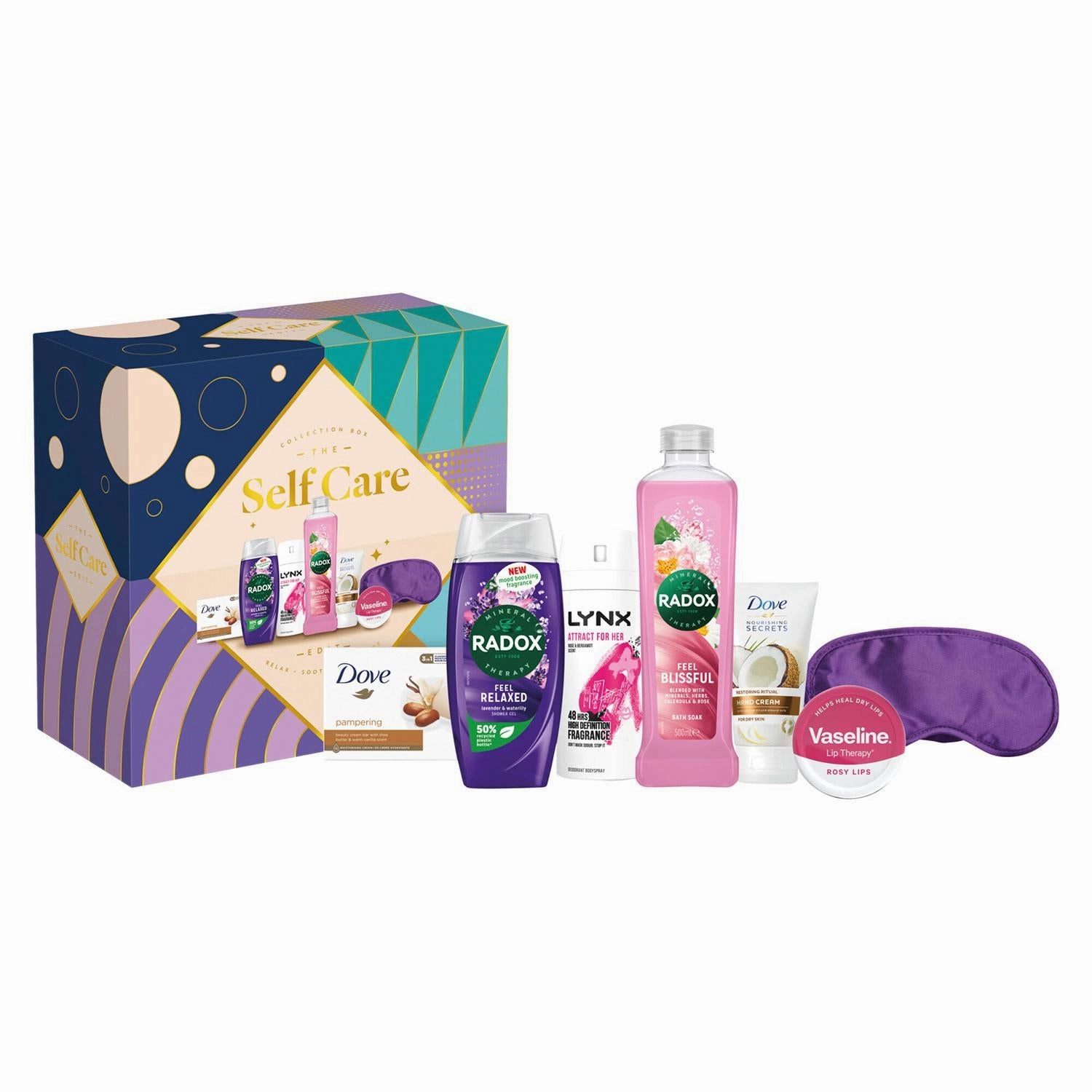 The Self Care Collection Box 6pcs Multi-Branded Gift Set for Her with Eye Mask
