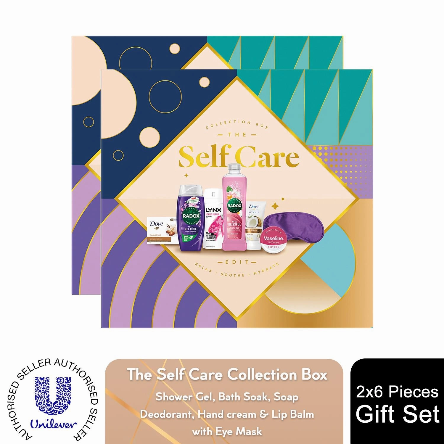 The Self Care Collection Box 6pcs Multi-Branded Gift Set for Her with Eye Mask