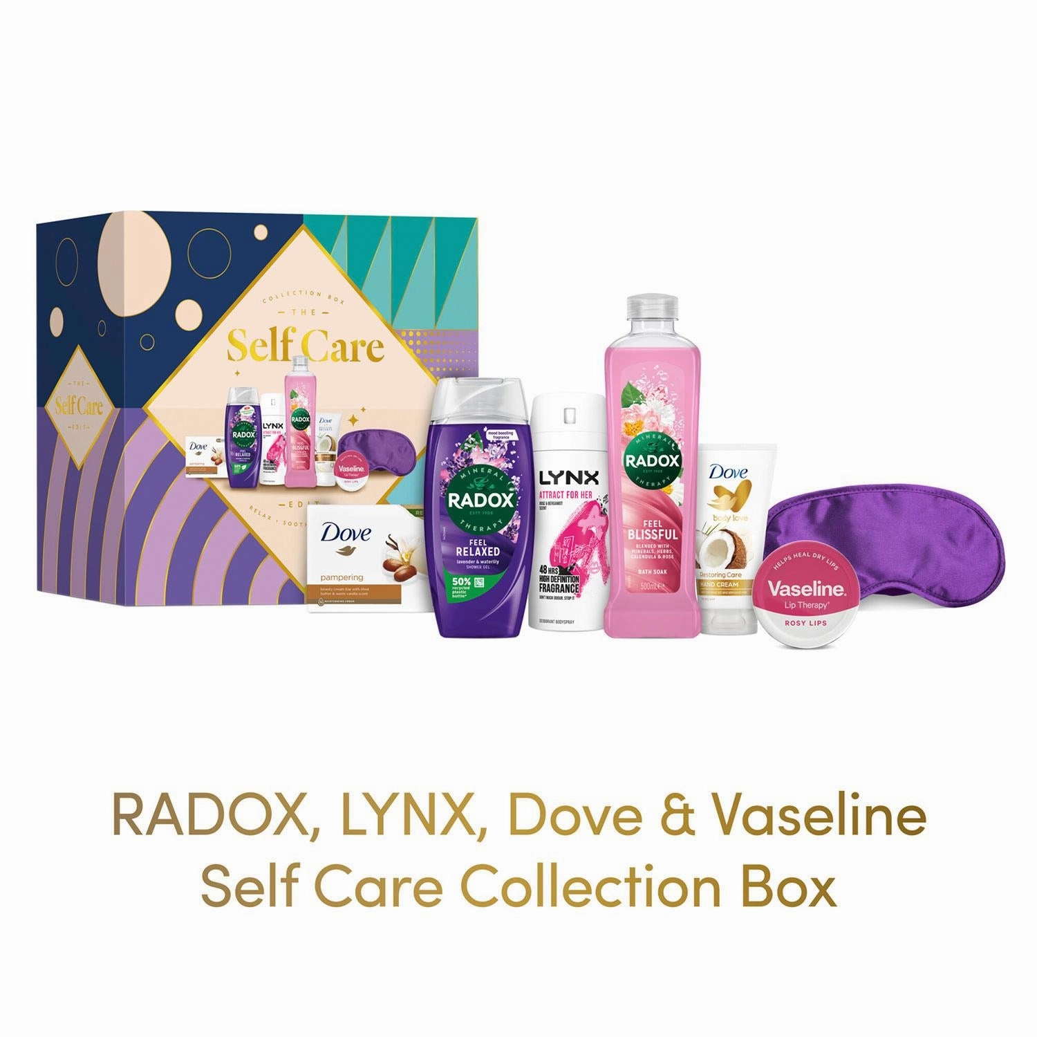 The Self Care Collection Box 6pcs Multi-Branded Gift Set for Her with Eye Mask