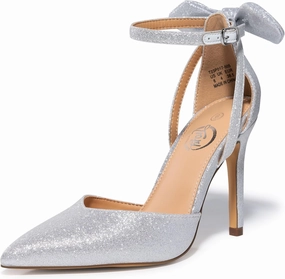 Trary Heels for Women Closed Pointed Toe Heels Women's Pumps Stiletto High Heels with Bow Knot Comfortable Ankle Strap Office Party Wedding Dress Shoes 3.74" Heels