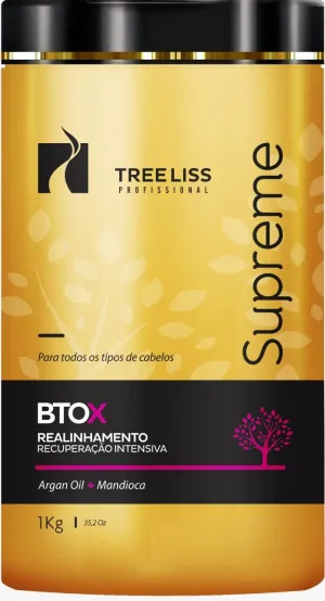 Tree Liss BTOX Mandioca Supreme 1Kg Hair Mask Treatment Botox Frizz Remove Volume Reduce Smooth Wave Capillary Realigning