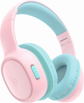 Tronsmart KH02 Kids Bluetooth Headphones Volume Limit 74/85/93dB, 45H Playtime, Bluetooth 5.3, 3.5mm Jack, Foldable, Wireless Headphones with Microphone for School/Travel/Plane (Princess Pink)