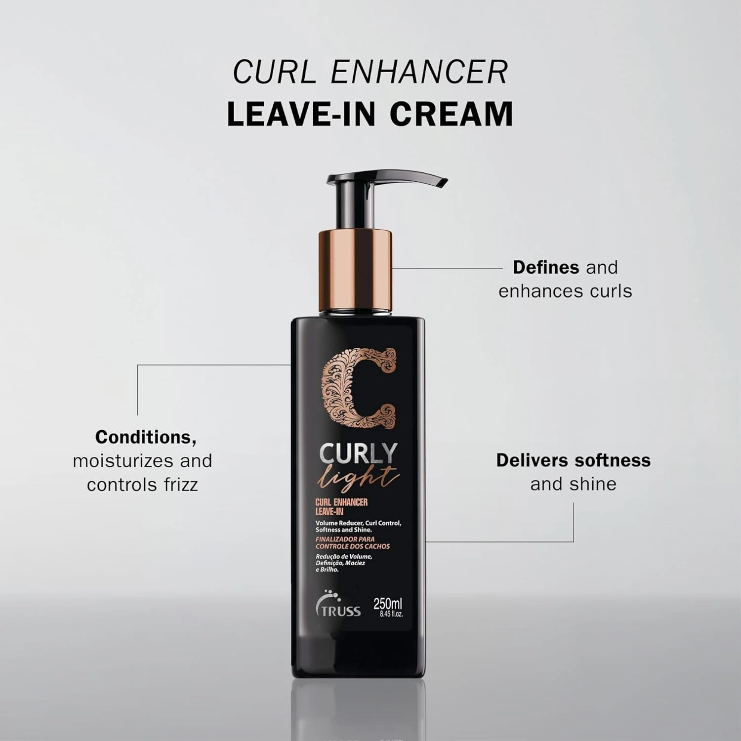 Truss Leave-in Cream for Curly Light Hair - Define and Intensify Curls, Moisturize Wavy and Textured Hair with Matte Finish