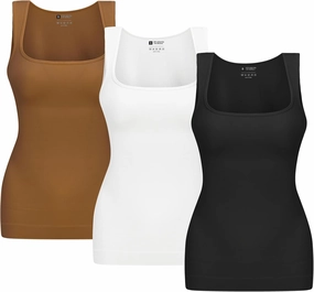 Tummy Control Shapewear Compression Tank Tops for Women Seamless Square Neck Body Shaper Camisole