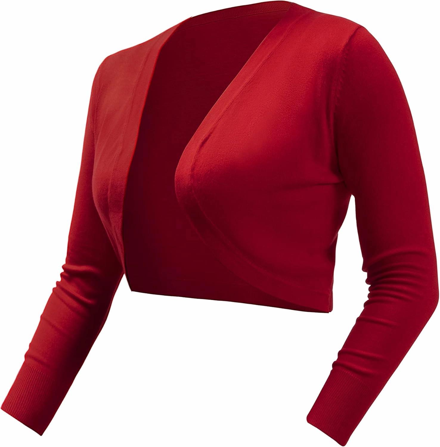 U.Vomade Women's Cropped Cardigan Bolero Shrug Open Front Sweater Long Sleeve S-1X
