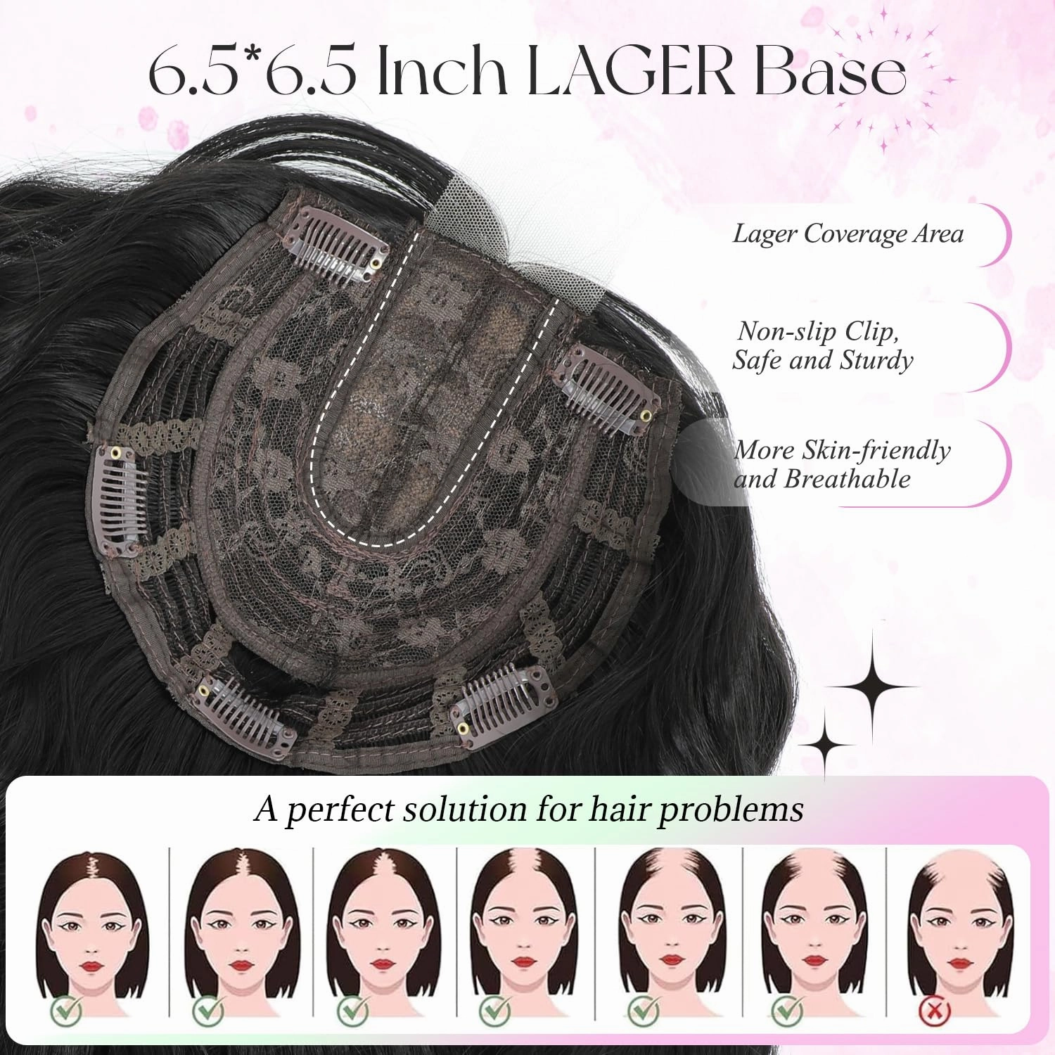UDU 11inch Hair Topper for Women, Lightweight & Breathable Wiglet for Thinning Hair, Natural Look Volume Booster Hairpiece for Coverage, Ideal for Summer Wear