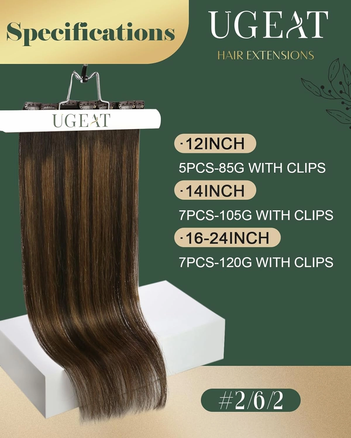 Ugeat Clip in Extensions Real Human Hair Brunette Hair Extensions Clip ins Balayage Darkest Brown Mix Medium Brown Double Weft Remy Softness for Short 12 Inch 5pcs 85g