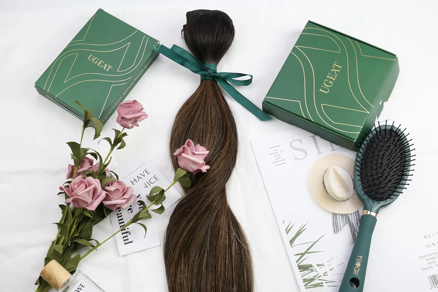 Ugeat Clip in Extensions Real Human Hair Brunette Hair Extensions Clip ins Balayage Darkest Brown Mix Medium Brown Double Weft Remy Softness for Short 12 Inch 5pcs 85g