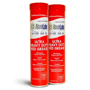 Ultra Heavy Duty Red Grease, 2-Pack of 14 Oz. Tubes| Waterproof & High Temp Lubricant | Wheel Bearing Grease for Semi Truck Accessories