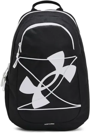 Under Armour Unisex Hustle Play Backpack, (002) Black / / White, One Size Fits Most