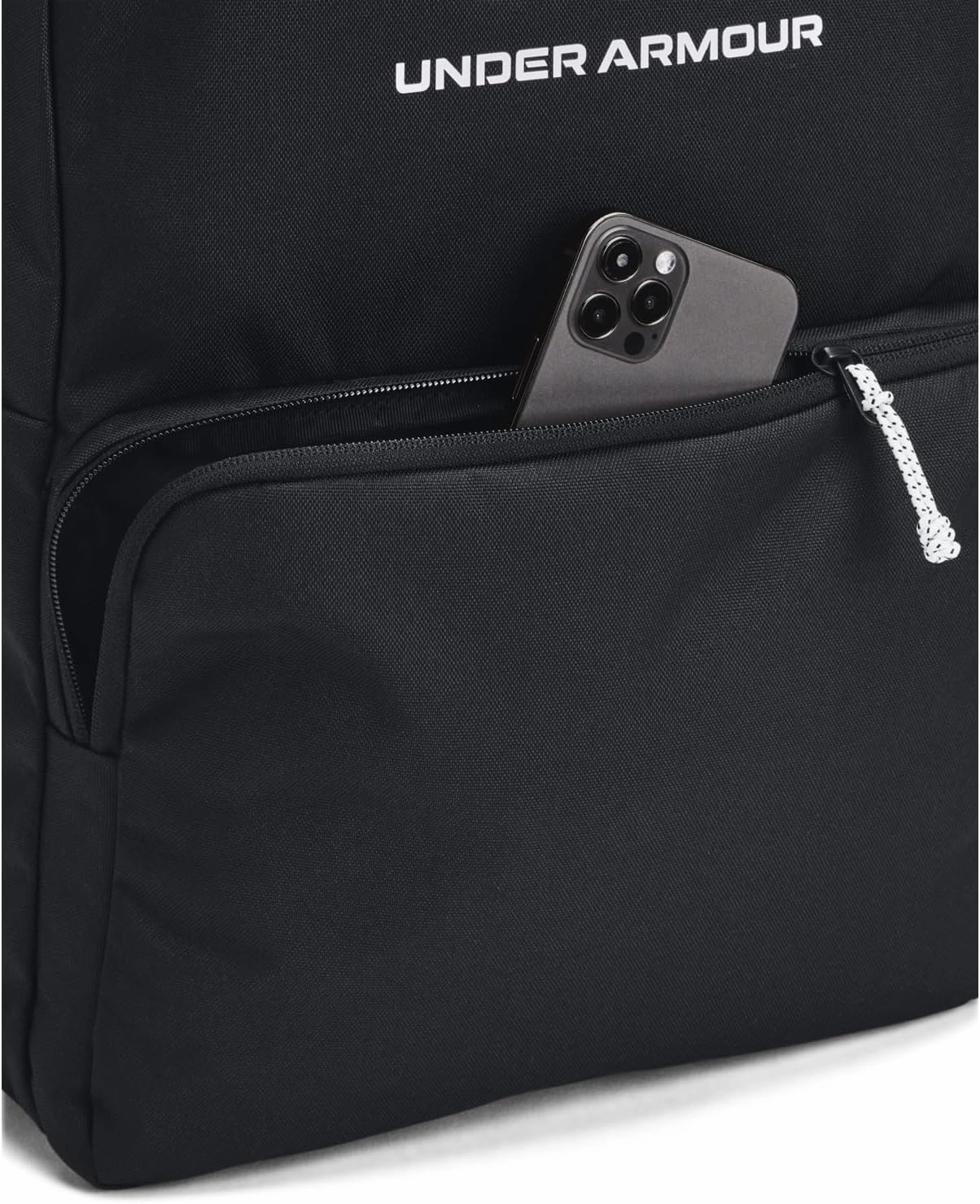 Under Armour Unisex-Adult Loudon Backpack, (001) Black/Black/White, One Size Fits Most