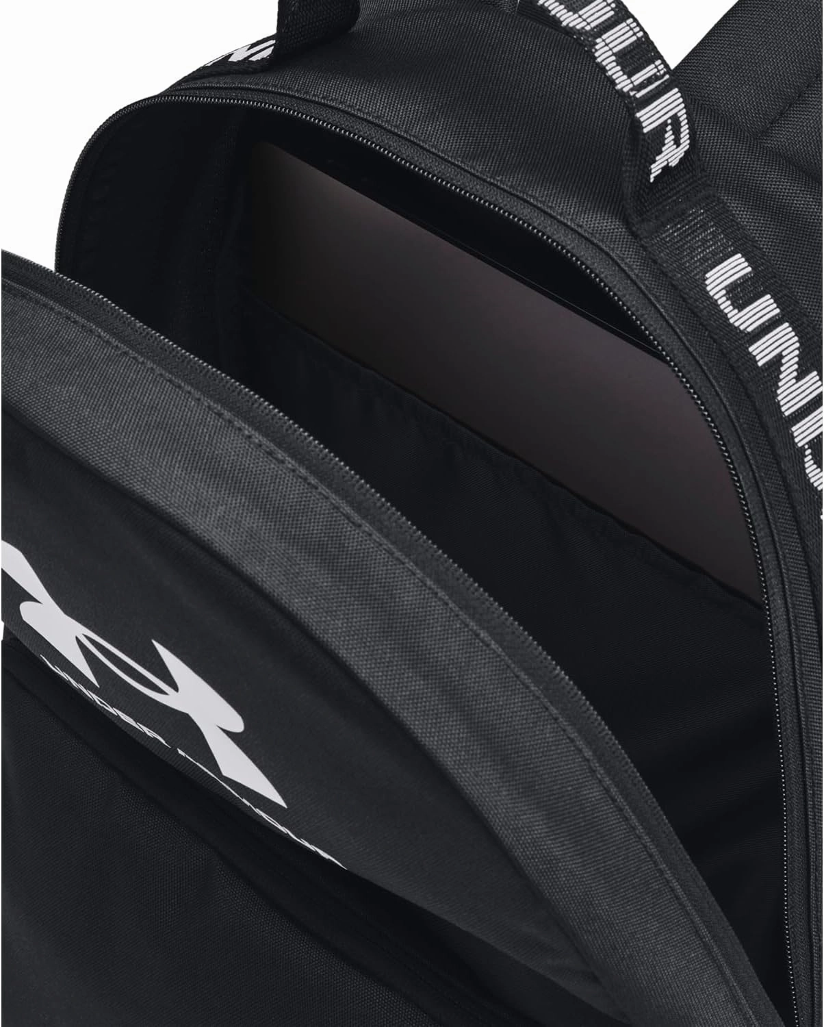 Under Armour Unisex-Adult Loudon Backpack, (001) Black/Black/White, One Size Fits Most