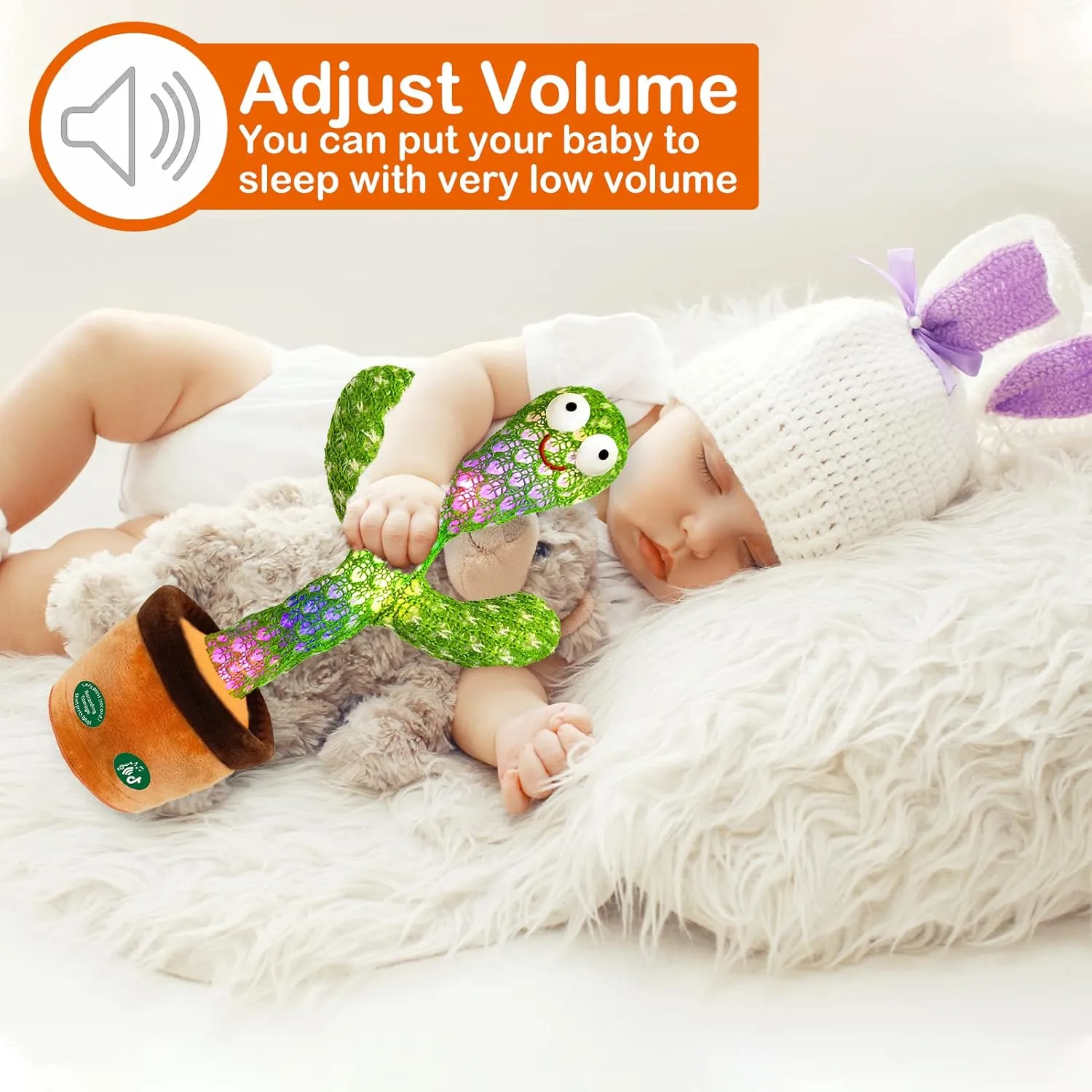 [Update Volume Adjustable] Talking Cactus Toy Mimics Back, Gift Package Repeat Talking Cactus Plush Toys - Talking Sing Repeat Dancing Recording Rainbow Led Cactus Toy(15 Second Recording)