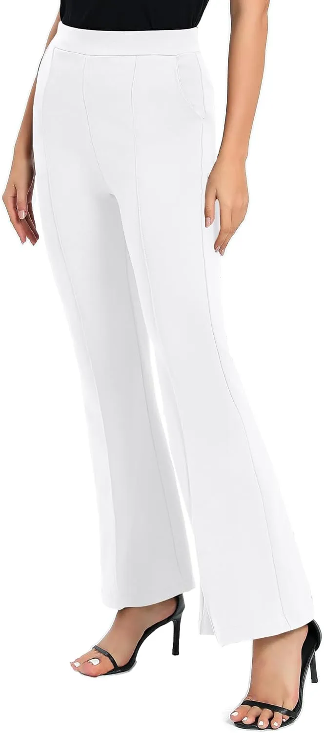 Urban CoCo Women's Flare Dress Pants with Pockets High Waist Slacks Pull On Work Casual Petite/Regular/Tall Pants