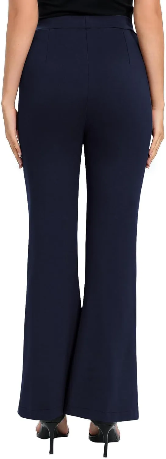 Urban CoCo Women's Flare Dress Pants with Pockets High Waist Slacks Pull On Work Casual Petite/Regular/Tall Pants