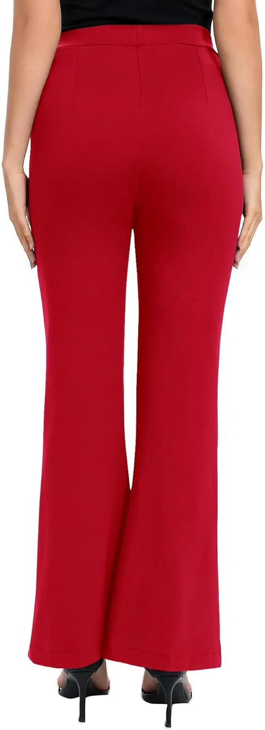 Urban CoCo Women's Flare Dress Pants with Pockets High Waist Slacks Pull On Work Casual Petite/Regular/Tall Pants