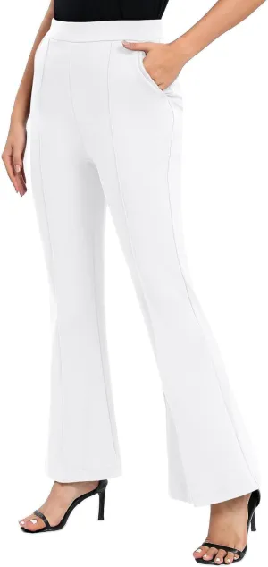 Urban CoCo Women's Flare Dress Pants with Pockets High Waist Slacks Pull On Work Casual Petite/Regular/Tall Pants