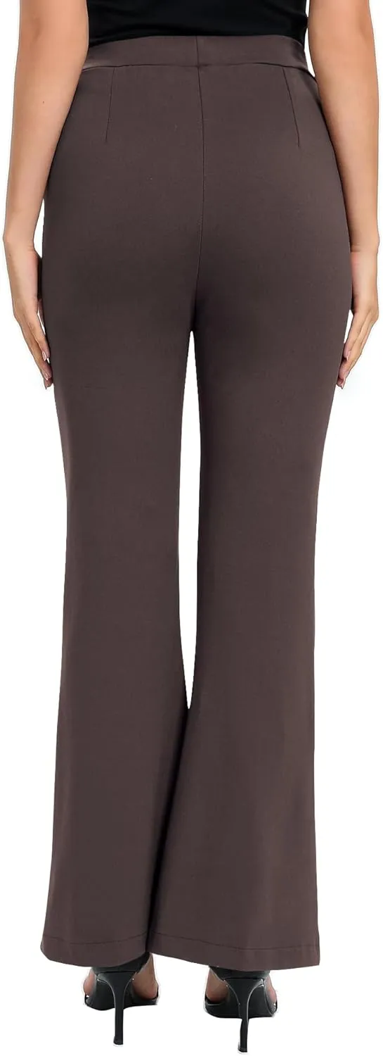 Urban CoCo Women's Flare Dress Pants with Pockets High Waist Slacks Pull On Work Casual Petite/Regular/Tall Pants