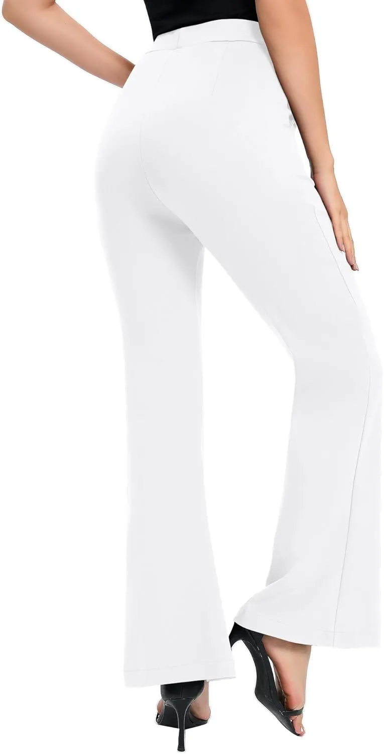 Urban CoCo Women's Flare Dress Pants with Pockets High Waist Slacks Pull On Work Casual Petite/Regular/Tall Pants