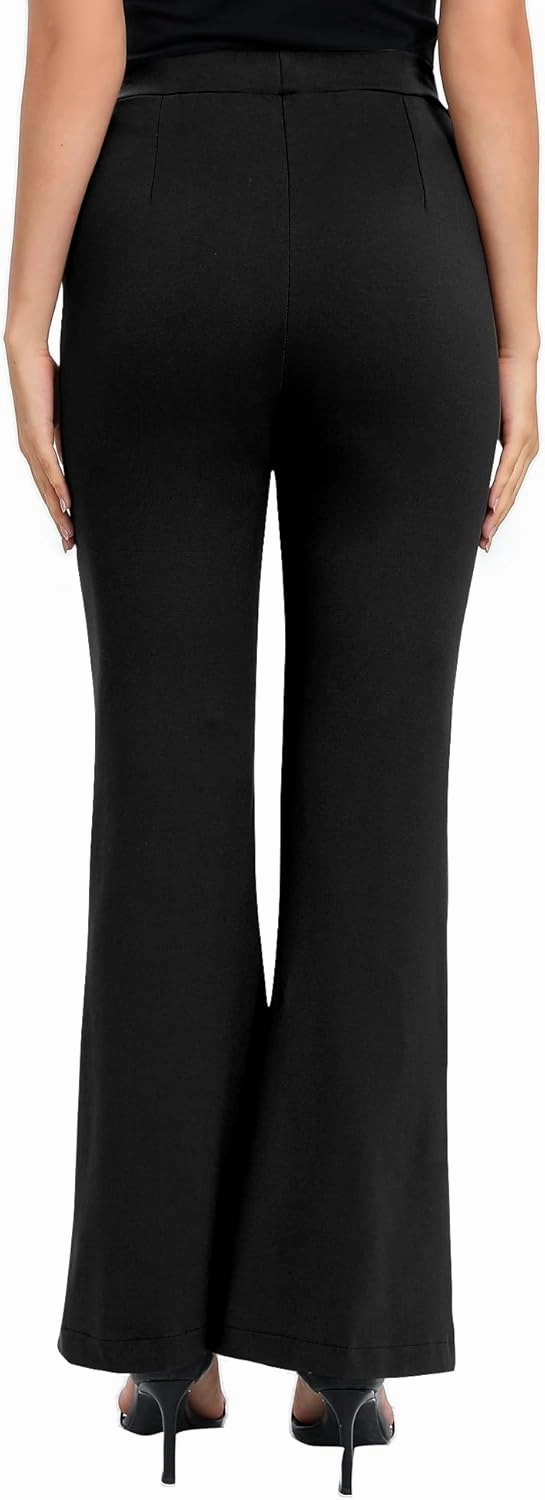 Urban CoCo Women's Flare Dress Pants with Pockets High Waist Slacks Pull On Work Casual Petite/Regular/Tall Pants