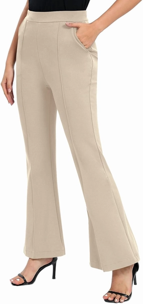 Urban CoCo Women's Flare Dress Pants with Pockets High Waist Slacks Pull On Work Casual Petite/Regular/Tall Pants