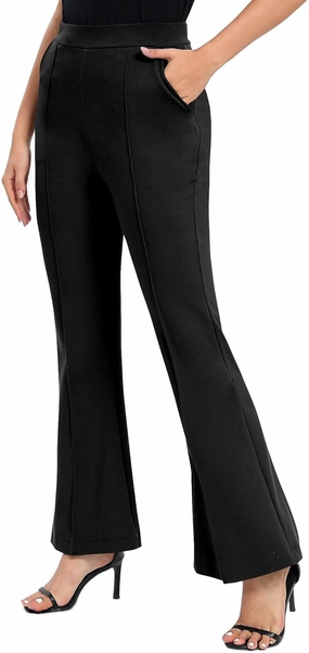 Urban CoCo Women's Flare Dress Pants with Pockets High Waist Slacks Pull On Work Casual Petite/Regular/Tall Pants