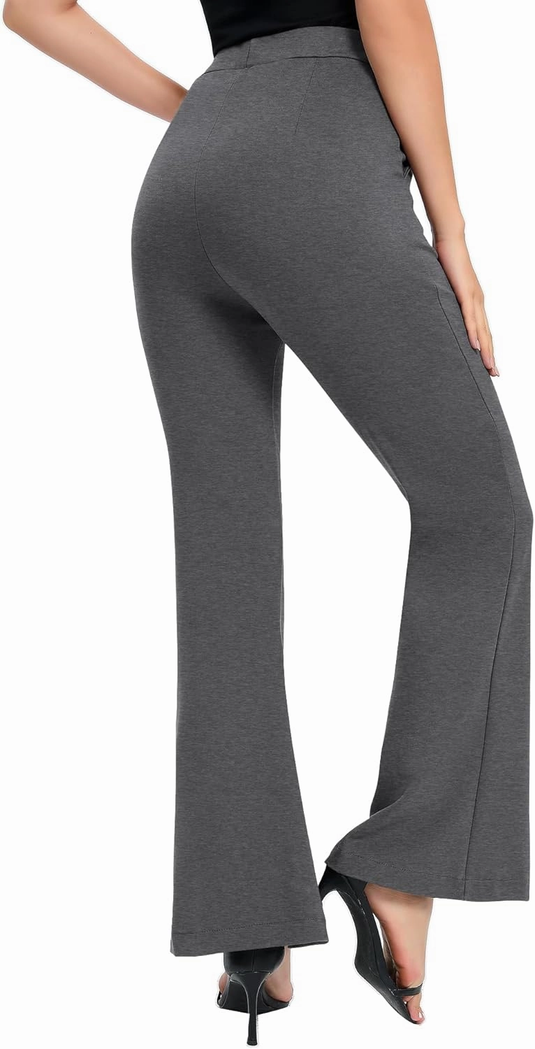 Urban CoCo Women's Flare Dress Pants with Pockets High Waist Slacks Pull On Work Casual Petite/Regular/Tall Pants