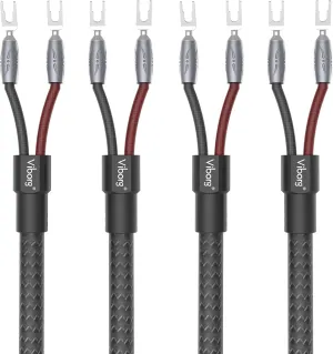 Viborg VS901 Hi-end Speaker Cable 6.6FT 16 Strands 19.5 AWG Φ18MM Durable Braided HiFi Multiplex OFE Copper Audiophile Speaker Wire