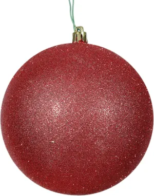 Vickerman 4" Red Glitter Ball Ornament, 6 per Bag