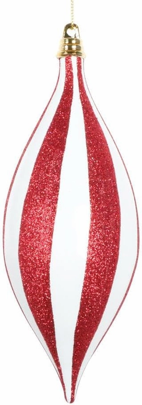 Vickerman 7" White and Red Shuttle Ornament. Includes 3 Pieces per Bag.