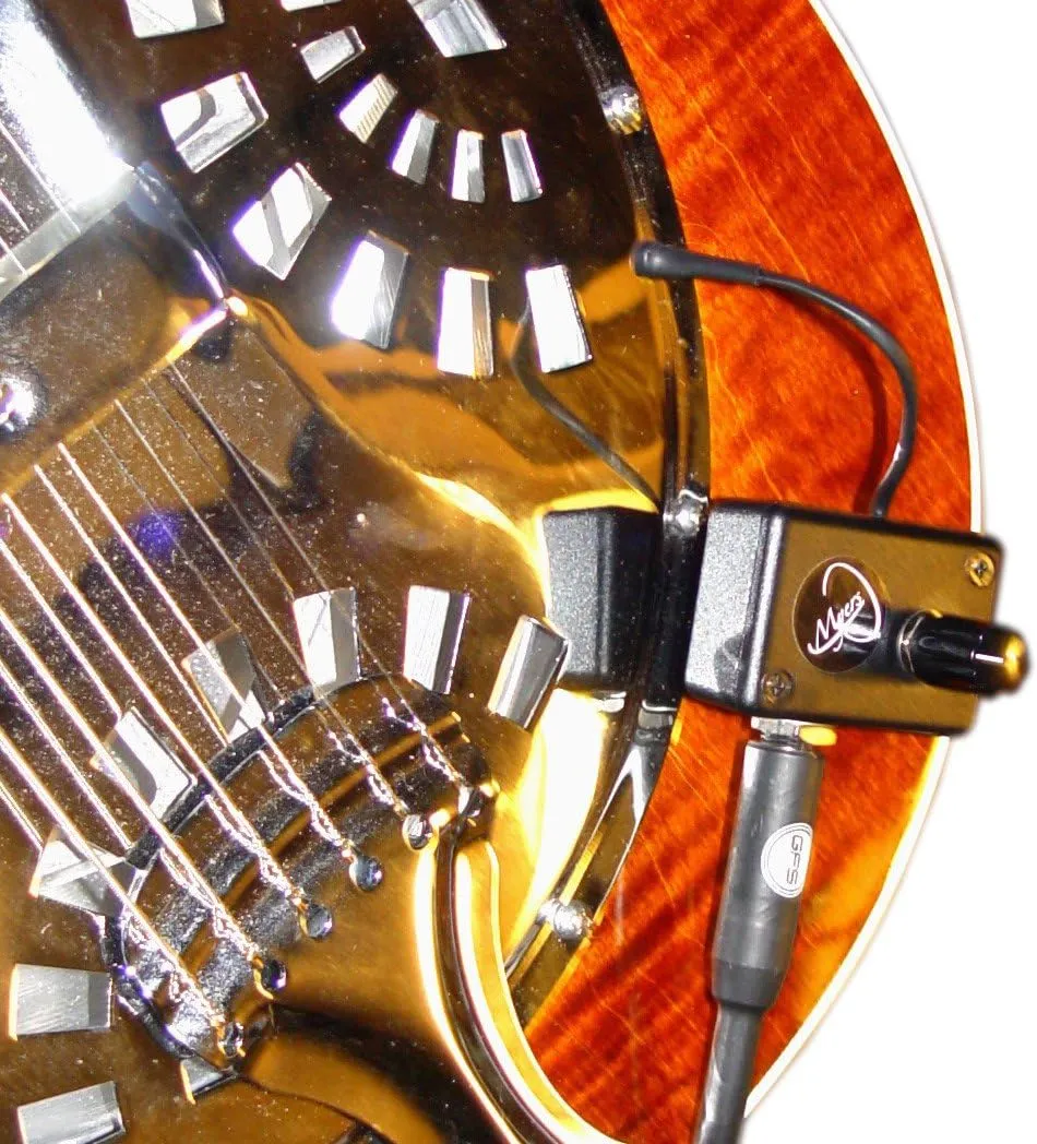 Vintage Dobro Resonator Guitar Pickup with Flexible Micro-Gooseneck by Myers Pickups